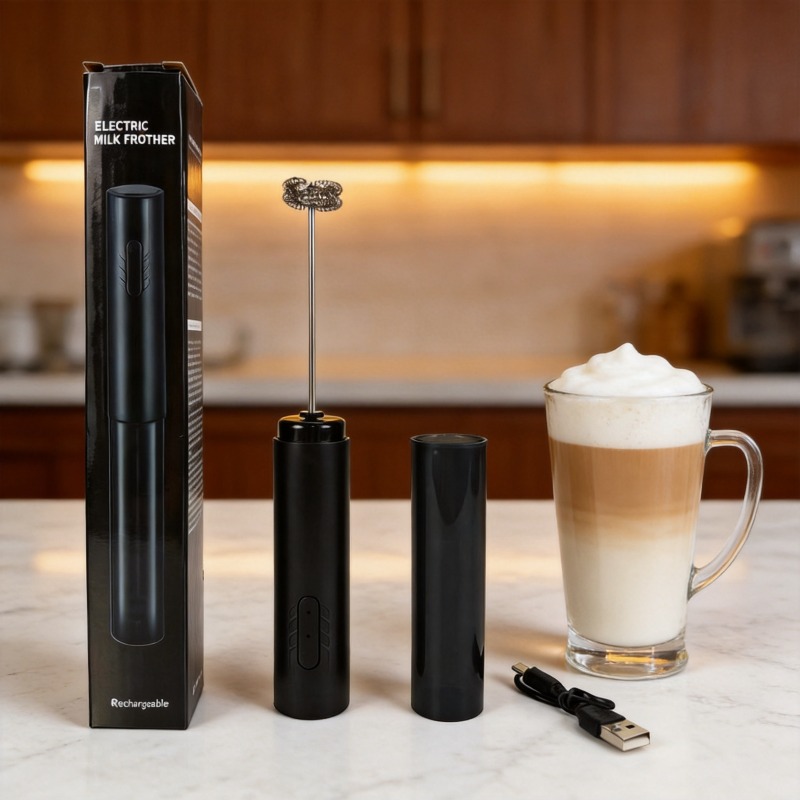Electric Milk Frother Handheld - Pengocok Susu Elektrik Portabel, Pengocok Telur,