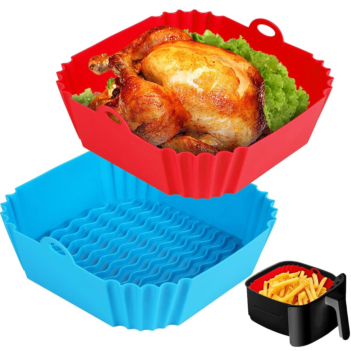 Air Fryer Silicone Pot Liner - Panci Pelapis Silikon untuk Air Fryer,
